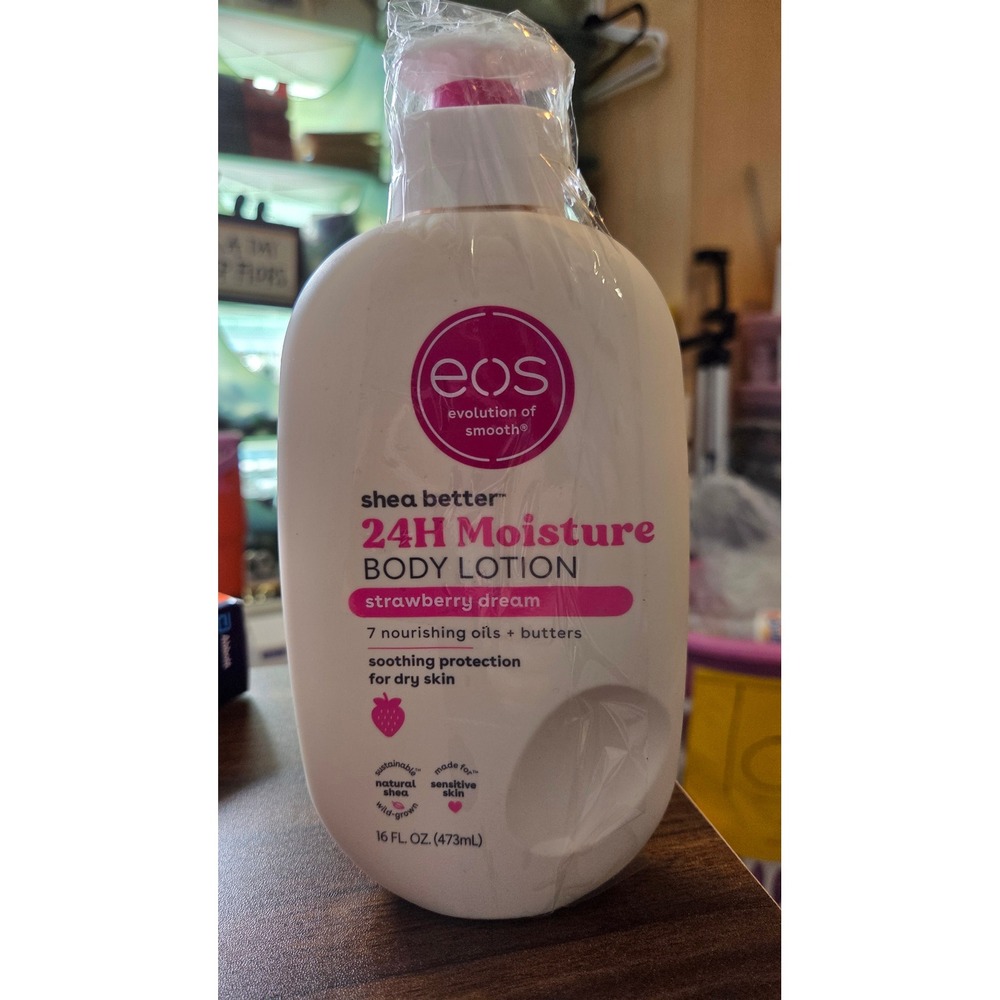 eos Shea Better 24H Moisture Body Lotion Strawberry Dream 16oz Pump